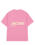 Camiseta rosa oversize Jacobsland con logo trasero